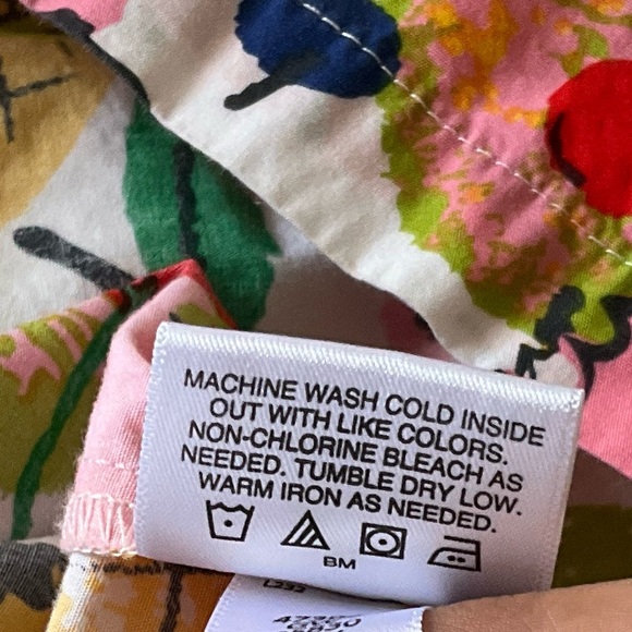 Hanna Andersson Size 8 (130) White Fruit Print Dress with Red Ties - Picture 7 of 9